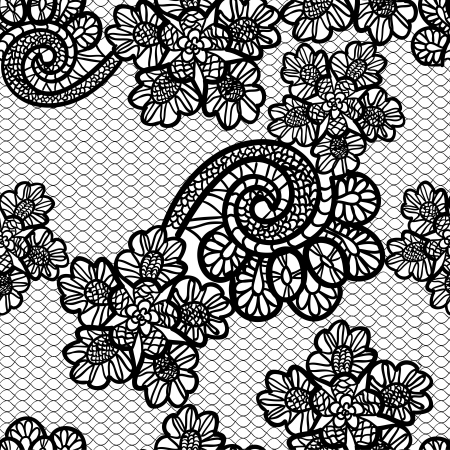 seamless black lace backgroundの写真素材