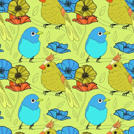 seamless bird theme patternの写真素材