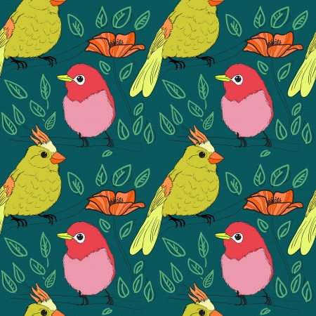 seamless bird theme patternの写真素材