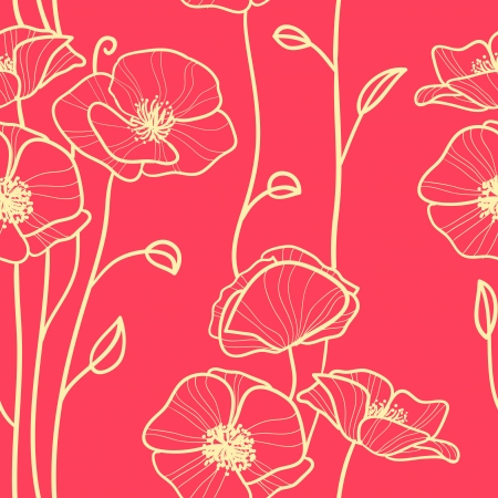 seamless pattern with poppiesの写真素材
