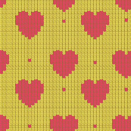 knitted background with hearts