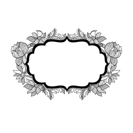 vintage floral lacy labelのイラスト素材