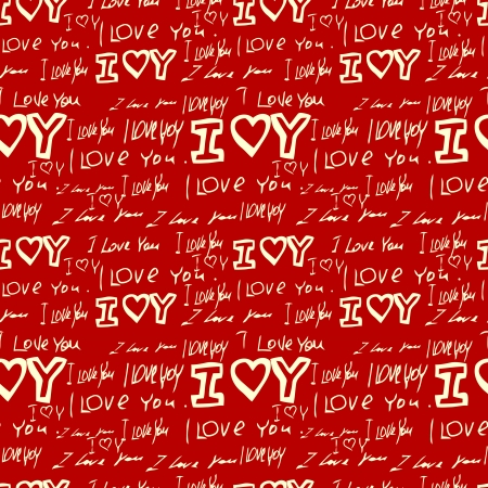 words "i love you" on red のイラスト素材