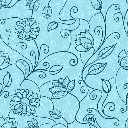 Vintage floral seamless pattern, vector ilustrationのイラスト素材