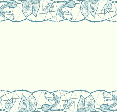 floral lacy border and place for your text, vector backgroundのイラスト素材