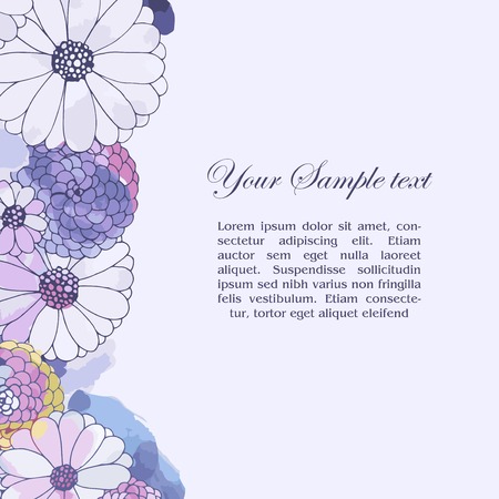 floral watercolor border and place for textのイラスト素材