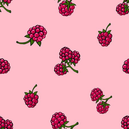 Seamless pattern  of delicious ripe berries, vector backgroundのイラスト素材