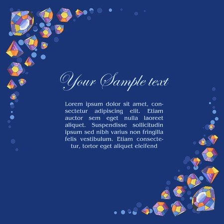 Beautiful, diamond frame on dark background. Vector illustrationのイラスト素材