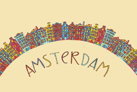 Amsterdam, vector cardのイラスト素材