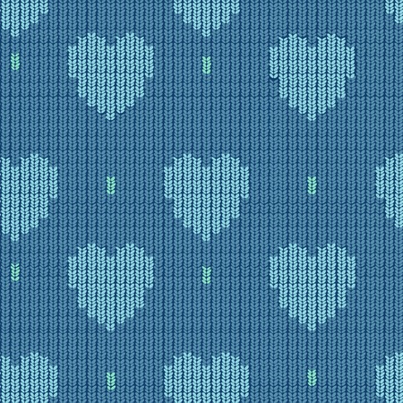 knitted background with heartsのイラスト素材