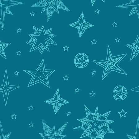 abstract seamless background, fantasy hand drawn starsのイラスト素材