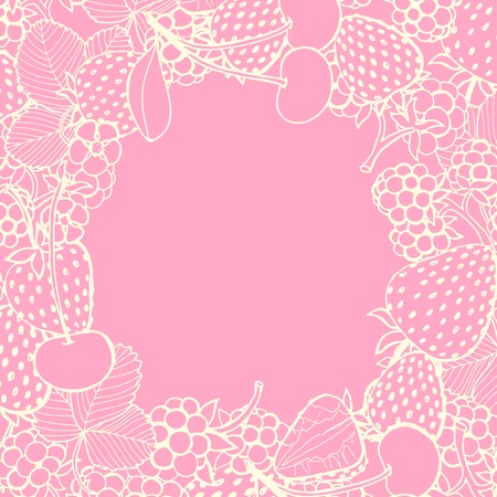 background, frame of berries and place for your textのイラスト素材