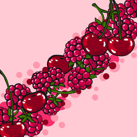 pink background with berries