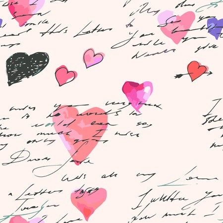 Seamless vintage text patternのイラスト素材