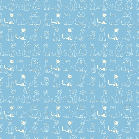 seamless pattern with catsのイラスト素材