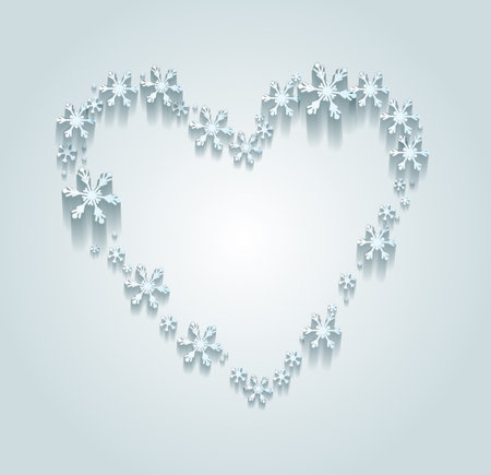 Heart of the Snowflakes, vector light backgroundのイラスト素材