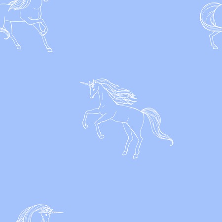 unicorn seamlessのイラスト素材