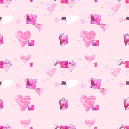 hand drawn seamless background with letters, vector illustrationのイラスト素材