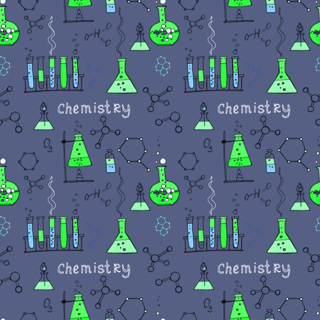 seamless science backgroundのイラスト素材