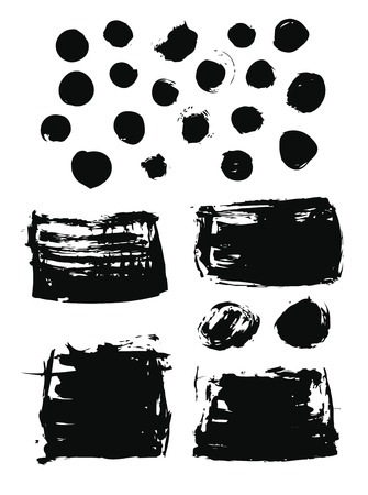 Big set of grunge brush strokes. Vector elements for your designのイラスト素材