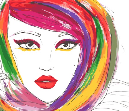 Beautiful fashion womenのイラスト素材