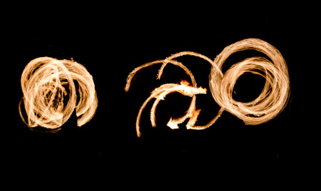 Fire Show Flaming Trailsの写真素材