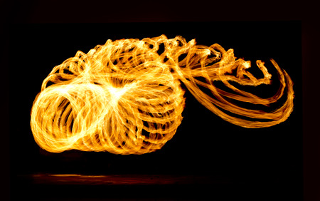 Fire Show Flaming Trailsの写真素材