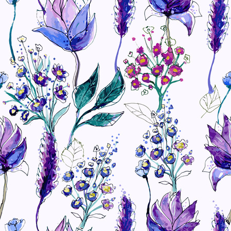 Seamless floral patternのイラスト素材
