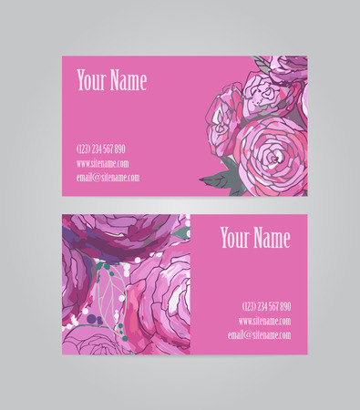 Beautiful floral business cardのイラスト素材