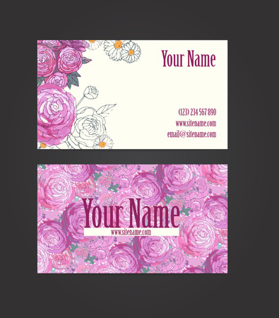 Beautiful floral business cardのイラスト素材