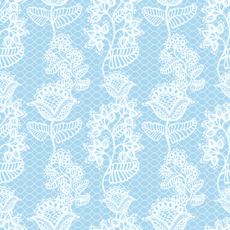 Blue seamless floral lace pattern, vintage backgroundのイラスト素材