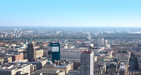 Warsaw, Poland - September12, 2014 View from the observation deck of the Palace of Culture and Science. Cityscapeのeditorial素材