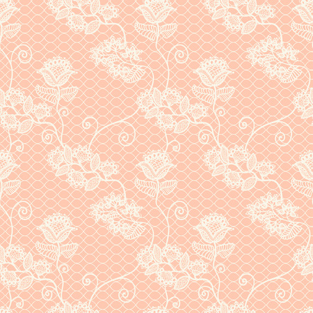 seamless beautiful floral lace pattern, vintage backgroundのイラスト素材