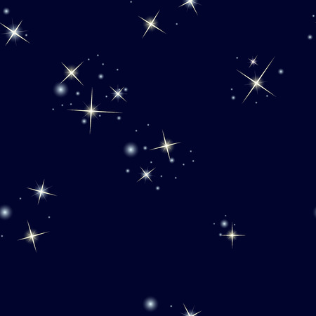 Starry sky. Seamless pattern with stars on dark blue backgroundのイラスト素材