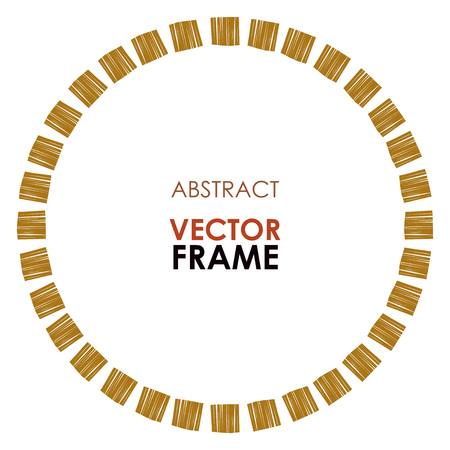 Abstract vector frame. Ethnic circle frame, hand drawn. African tribal vector striped frameのイラスト素材