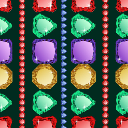 Diamonds seamless pattern. Vector illustration jewerly. Abstract diamond vector background. Jem seamless pattern. Seamless background, brilliant jewels. Wealth illustration vectorのイラスト素材