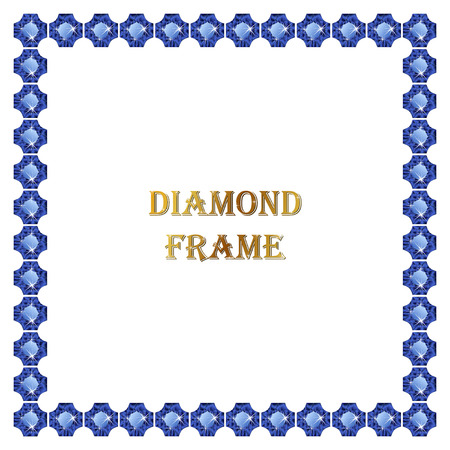Sapphire square frame. Vector illustration jewerly. Abstract diamond vector. Diamond borderのイラスト素材