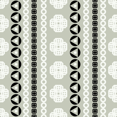 Geometric abstract seamless pattern. Lines made of geometric shapes. Ornamental seamless patternのイラスト素材