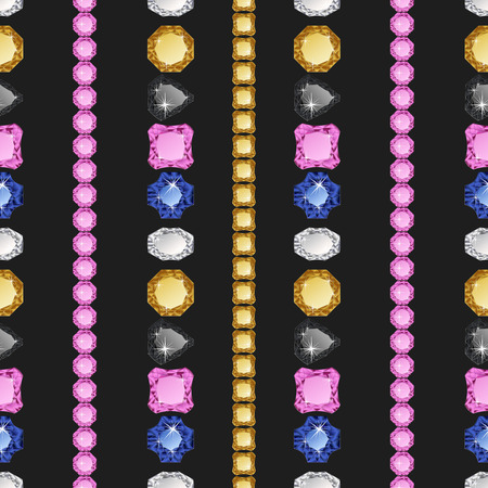 Diamonds seamless pattern. Vector illustration jewerly. Abstract diamond vector background. Jem seamless pattern. Seamless background, brilliant jewels. Wealth conceptのイラスト素材