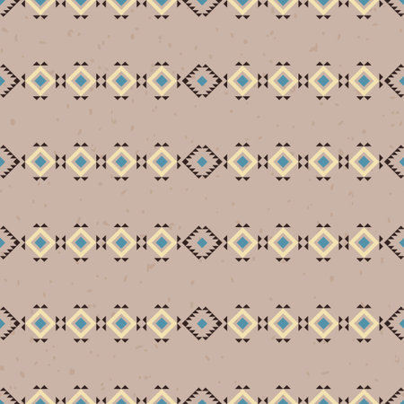 Geometric ethnic seamless pattern. Aztec background made of abstract geometric elements