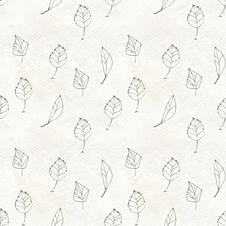 Seamless pattern with leaves, leaves seamless background, nature pattern. Hand-drawn seamless pattern natureの写真素材