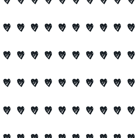 Doodle seamless pattern with hearts. Hand-drawn heart vector background. Valentines day backgroundのイラスト素材