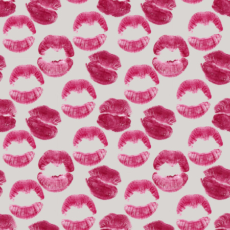 Lips prints seamless pattern. Kiss print background. Digital or wrapping paper.の写真素材