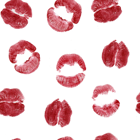 Lips prints seamless pattern. Kiss print background. Digital or wrapping paper.の写真素材