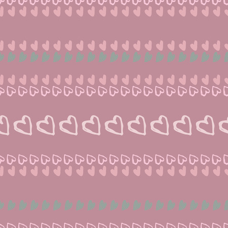 Hand drawn heart vector background. Seamless valentines day pattern.のイラスト素材