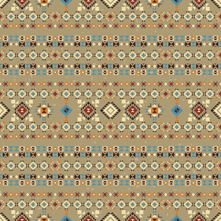 Geometric ethnic seamless pattern. Abstract aztec vector background. Tribal ornament.のイラスト素材