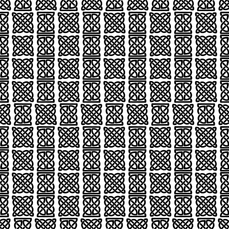 Celtic knot seamless black and white pattern. Digital paper.のイラスト素材