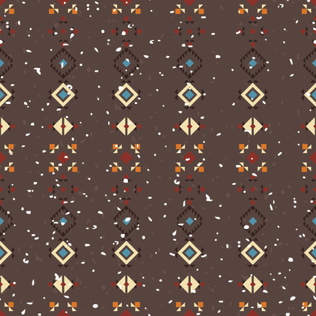 Geometric ethnic seamless pattern. Abstract aztec vector background. Tribal ornament.のイラスト素材