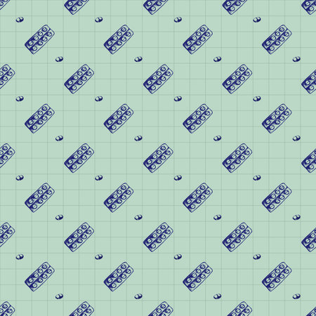 Healthcare and medicine. Vector doodle seamless pattern with pills. Medical hand drawn icons on...