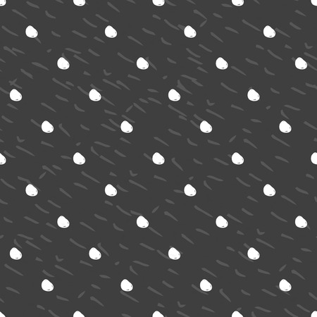 Abstract hand drawn seamless pattern. Black and white grunge dotted background.のイラスト素材